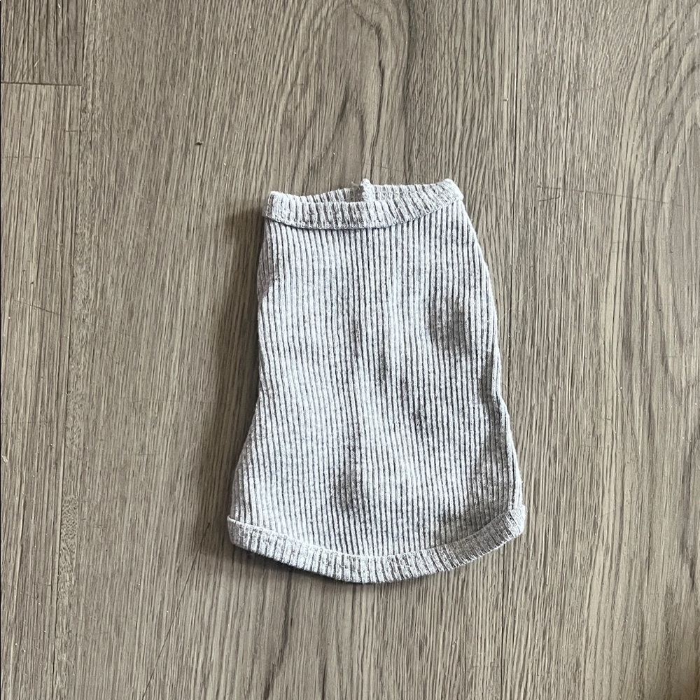 Gray Ribbed dog tank XXS